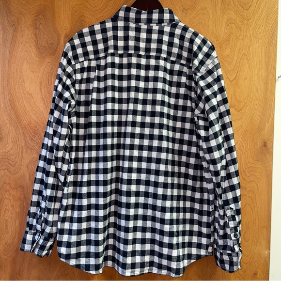 Carhartt Flannel Shirt Black White Mens Size Large Long Sleeve Rugged Flex - Picture 2 of 10
